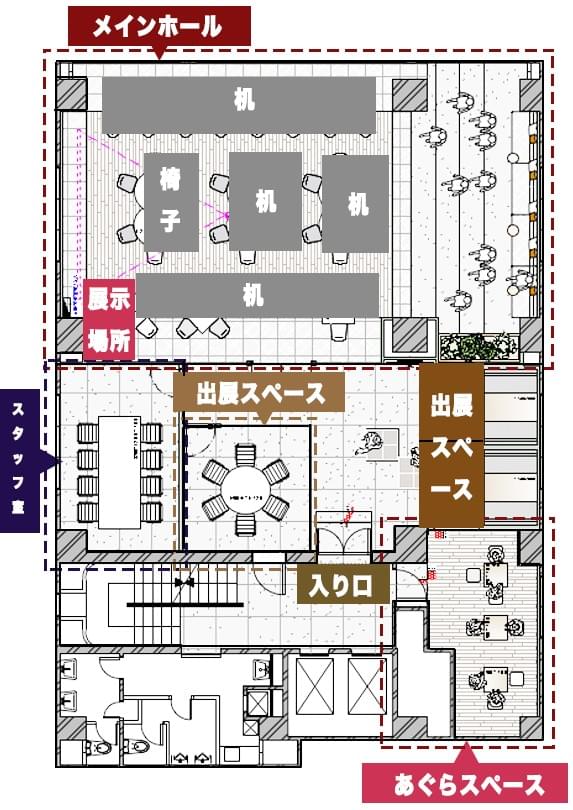 当時の会場イメージ図（旧ページでは変更の可能性ありと記載）